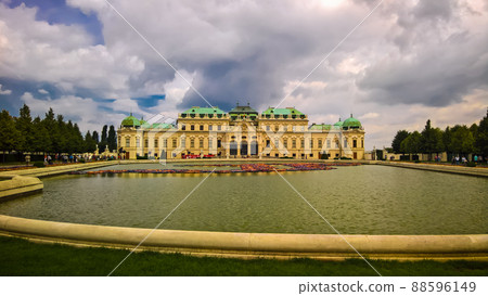 Exterior view to Upper Belvedere palace in Vienna, Austria Exterior view to Upper Belvedere palace in Vienna, Austria 88596149