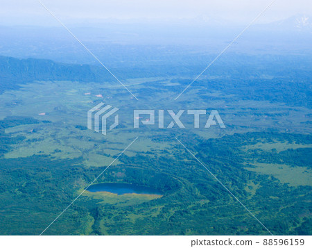 Aerial panorama view to Kamchatka rivers and tundra at Kamchatka peninsula, Russia Aerial panorama view to Kamchatka rivers and tundra at Kamchatka peninsula, Russia 88596159