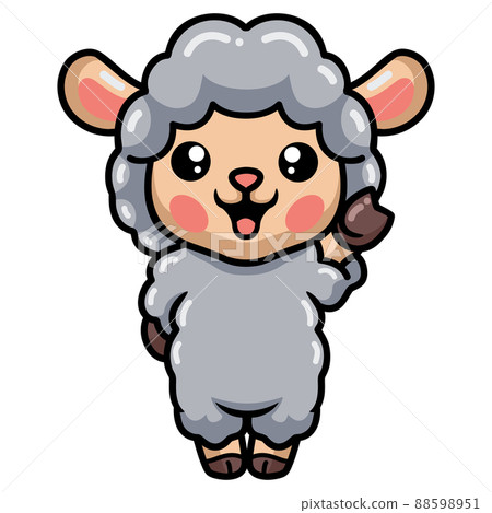 Cute baby sheep cartoon standing Cute baby sheep cartoon standing 88598951