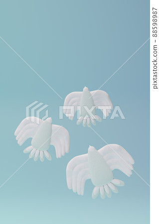 3d render, 3d illustration. White bird dove of peace. 88598987