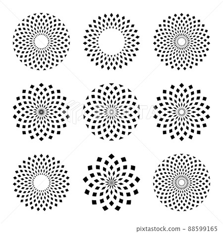 Abstract geometric circle patterns. Elements for design. 88599165