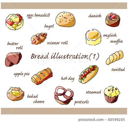 Bread / Bakery hand-drawn illustration set ① 88599285
