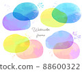 Colorful watercolor vector illustration frame 88600322