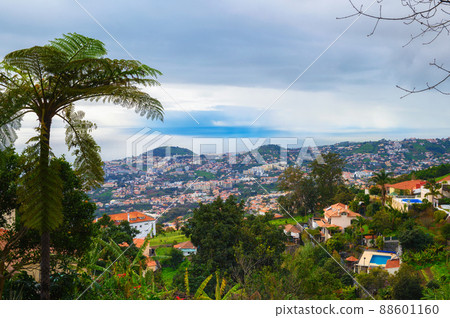 View over the city of Funchal from Monte Palace Gardens in Madeira, Portugal 88601160