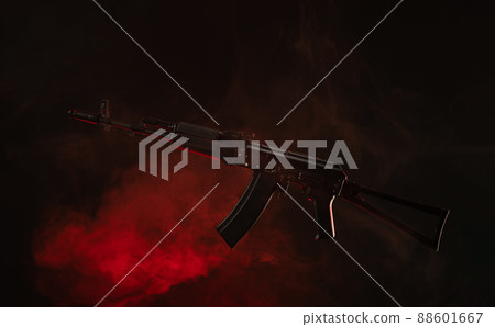 kalashnikov assault rifle in smoke kalashnikov assault rifle in smoke 88601667