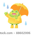 Vector illustration of a frog wearing a pair of wings, perfect for the rainy season 88602006