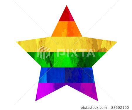 Colorful rainbow-colored clipping material_star illustration_LGBT_LGBTQ 88602190