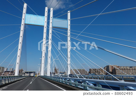 多摩川上的是政橋（府中市、東京稻城市） 88602493