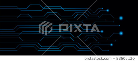blue digital technology electronics circuit board elements 88605120