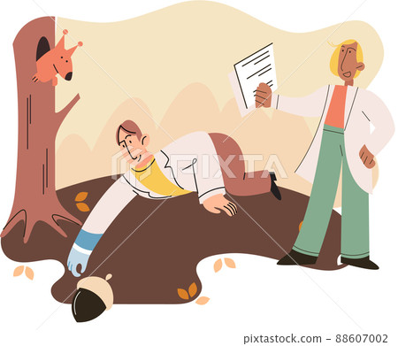 Zoologist study animals in their natural habitat. Scientist exploring and investigating fauna 88607002