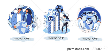 Save our planet ecological metaphor Earth day, love for native home. Sustainable gardening renewable energy 88607139