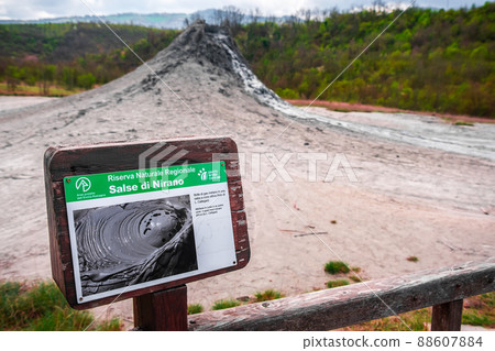 mud volcano or mud dome Salse di NIrano in Italy natural geological site mud volcano or mud dome Salse di NIrano in Italy natural geological site 88607884