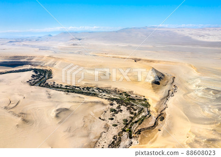 Aerial view of the Canyon of the Lost or Canyon del Zapa in Ica, Peru 88608023