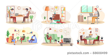 Office workers. Co-workers. Colleagues discuss project teamwork. Office staff work and communication 88608499