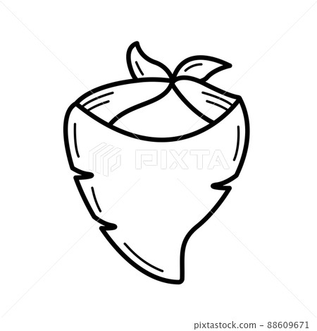 Cowboy handkerchief for face or neck. Vector doodle illustration 88609671