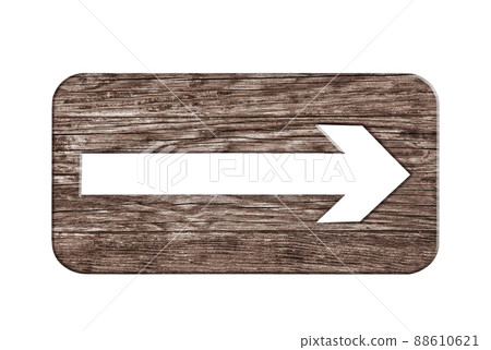 Wooden plate with arrow isolated on white background with clipping path Wooden plate with arrow isolated on white background with clipping path 88610621