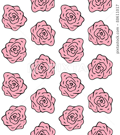 Vector seamless pattern of hand drawn rose - Stock Illustration ...