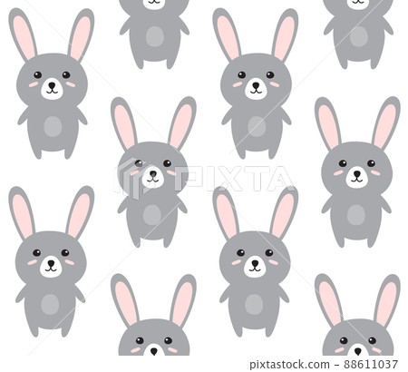 Vector seamless pattern of cartoon bunny rabbit Vector seamless pattern of cartoon bunny rabbit 88611037