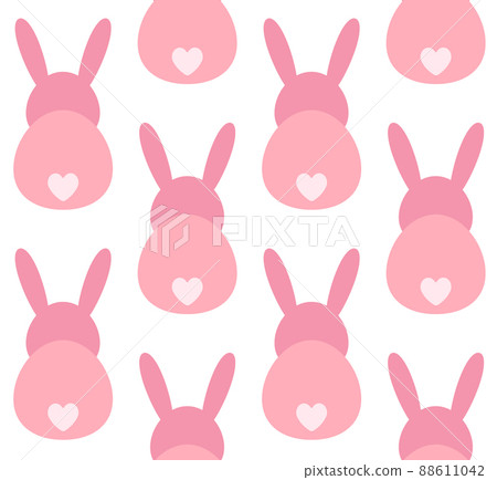 Vector seamless pattern of flat bunny rabbit back Vector seamless pattern of flat bunny rabbit back 88611042