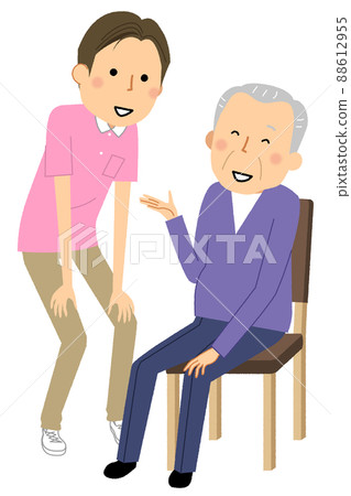 Elderly person sitting in a chair Elderly person sitting in a chair 88612955