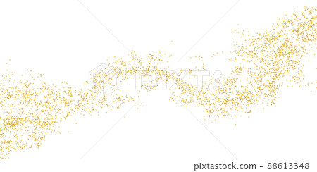 Wavy strip sprinkled with crumbs golden texture. Background Gold dust isolated. Vector 88613348