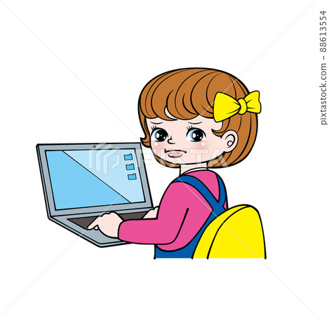 PC操作_麻煩臉_昭和味少女 88613554