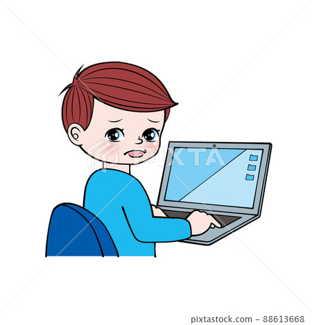 PC操作_麻煩臉_昭和味男孩 88613668