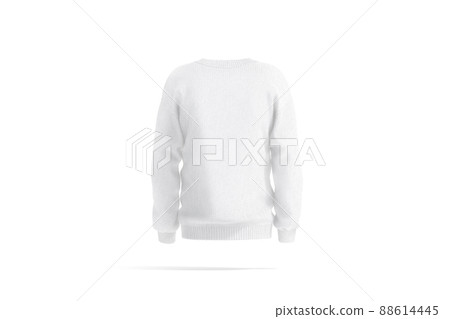Blank white knitted sweater mockup, back view 88614445