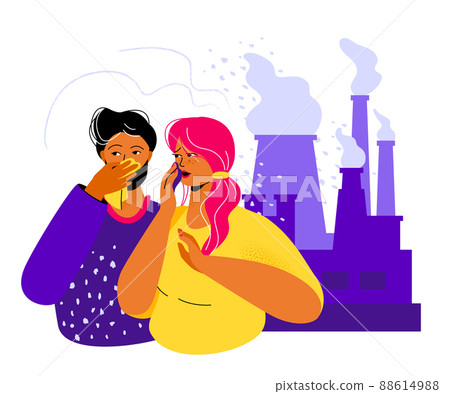 Air pollution - colorful flat design style illustration 88614988