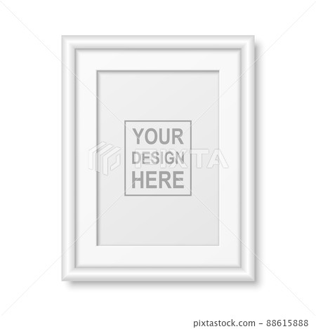 Vector 3d Realistic White A4 Simple Modern Frame Isolated. Design Template of Photo, Picture Frame for Mockup, Presentations. Vector Frame Isolated on White Vector 3d Realistic White A4 Simple Modern Frame Isolated. Design Template of Photo, Picture Frame for Mockup, Presentations. Vector Frame Isolated on White 88615888