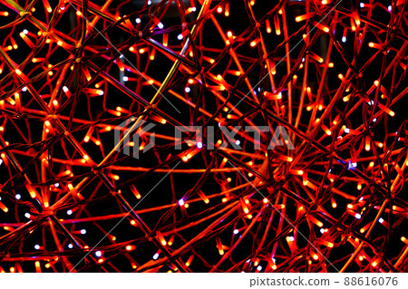 red abstract glowing lights and wire network on a black background red abstract glowing lights and wire network on a black background 88616076