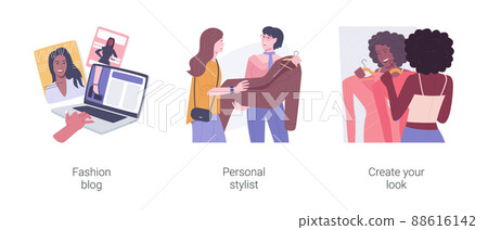 Create your own look isolated cartoon vector illustrations set. 88616142