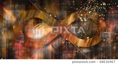 Creative infinity symbol on the art background. 88616467