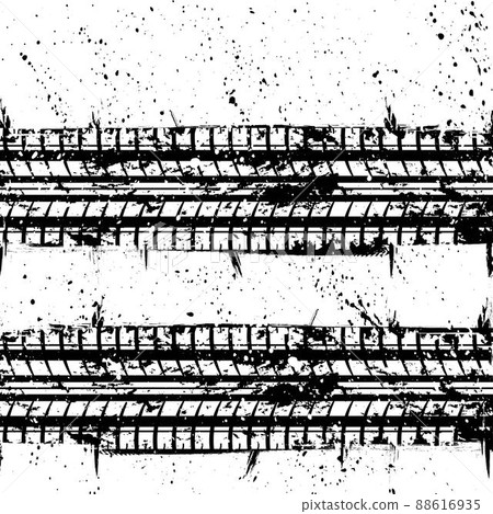 White grunge rectangle tire track 88616935