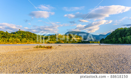 Wide valley of Tagliamento River Wide valley of Tagliamento River 88618150