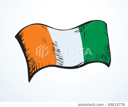 Flag of Ivory Coast. Vector drawing sign Flag of Ivory Coast. Vector drawing sign 88618776