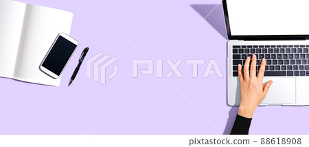 Person using a laptop computer Person using a laptop computer 88618908