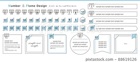 Set of numbers and frame design 88619126