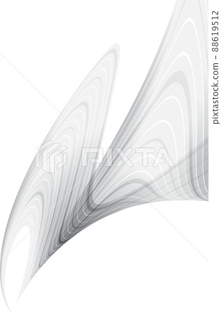 Abstract curved lines grey striped white background 88619512