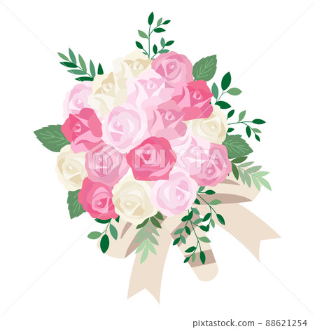 玫瑰婚禮花束的插圖 88621254