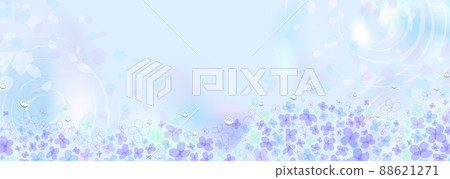 模糊的水面和繡球花的奇妙插圖 88621271