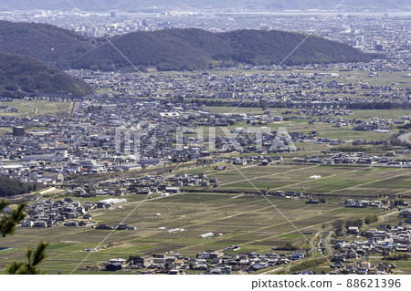 岡山縣總社市岡山市北區小山周圍的木之城城景 岡山縣總社市岡山市北區小山周圍的木之城城景 88621396