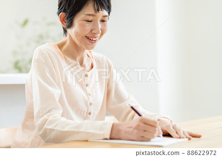 Middle woman writing a letter Middle woman writing a letter 88622972