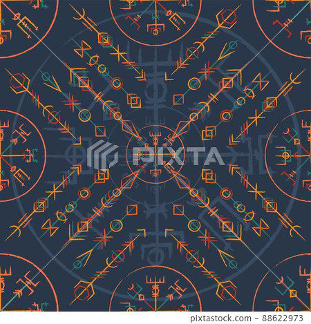 Abstract runes colorful banner 88622973