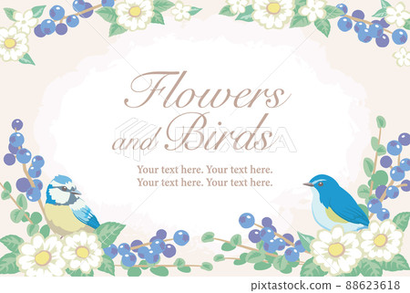 花鳥框架。矢量圖素材 88623618