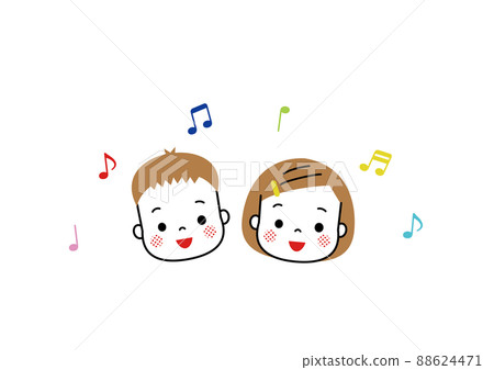 兒童唱歌的音符 88624471