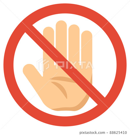 Attention mark of the hand to stop Attention mark of the hand to stop 88625410