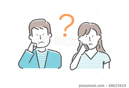 青年男女（情侶/夫妻）上身矢量圖/問題/問題/問題 88625629