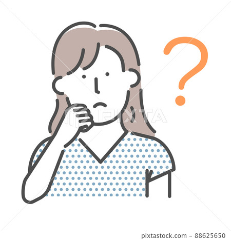 Young woman upper body vector illustration / question / question / troubled Young woman upper body vector illustration / question / question / troubled 88625650