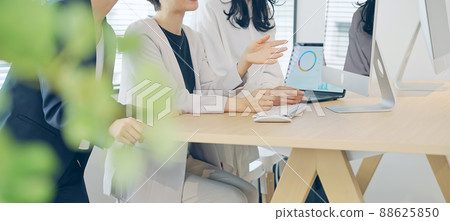 一群婦女在辦公室開會 88625850